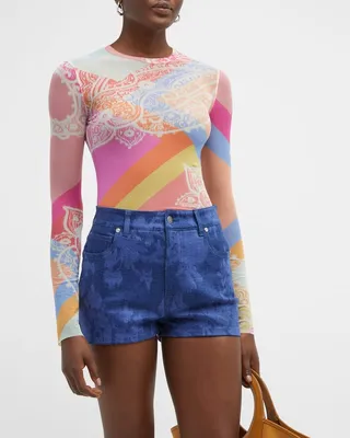 Resort Printed Mesh Top