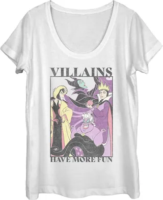 Women's Disney Villains Have More Fun Distressed Poster - White - Small