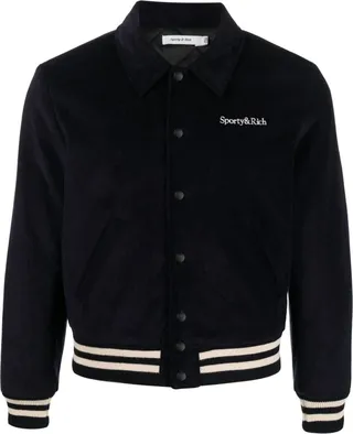 Suede Varsity Bomber Jacket