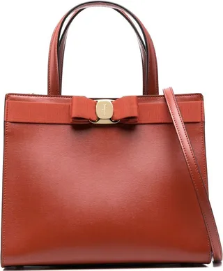 Bow-Detail Calf Leather Tote Bag
