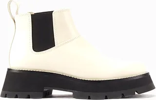 Kate Short Lug Sole Combat Boot in bone