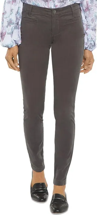 Ami Womens Sateen High Rise Skinny Pants