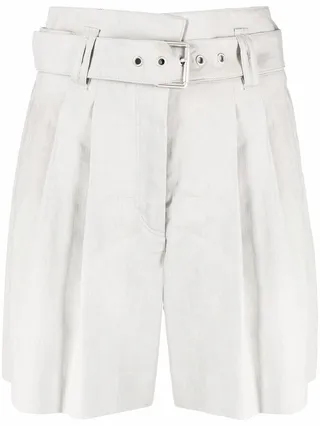 High-Waisted Cotton-Blend Shorts