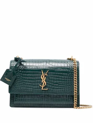 medium Sunset crocodile-effect shoulder bag