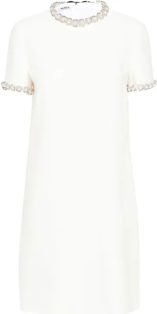 Pearl And Crystal-Embellished Mini Dress