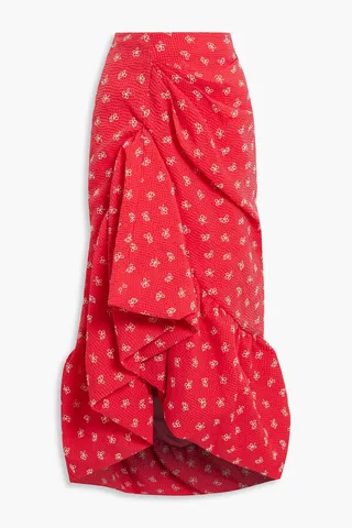 Whoopsy Daisy embroidered cloqué midi skirt
