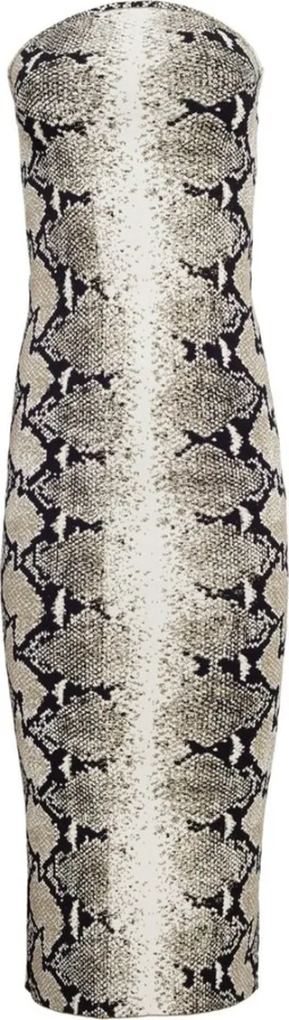 Rumer snakeskin-print midi dress