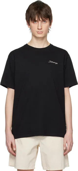 Saturdays NYC Black Embroidered T-Shirt