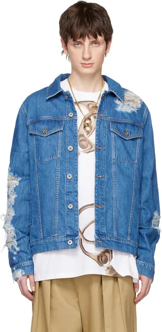 JW Anderson Blue Distressed Denim Jacket