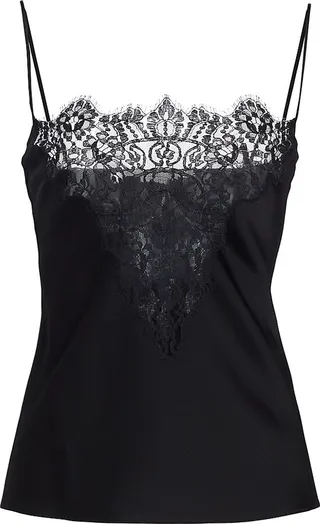 Lace-Insert Satin Camisole
