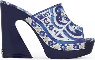 Brigitte Shiny Printed Platform Clogs