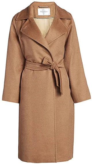 Manuela Icon Camel Hair Wool Wrap Coat