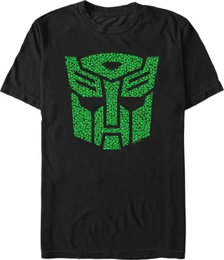 Men's Transformers St. Patrick's Day Cloverfield Autobot Logo T-Shirt - Black - X Large