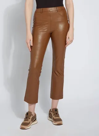 Earthen Leather Pant in Dark Camel