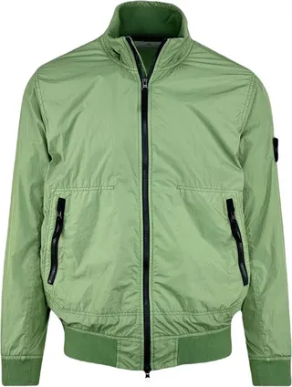 Stone Island Logo-Patch Zipped Bomber Jacket