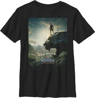 Boy's Marvel Black Panther 2018 Epic View T-Shirt - Black - X Large
