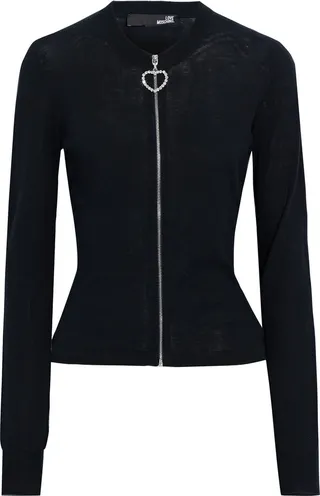 Crystal-embellished cotton and silk-blend jersey cardigan