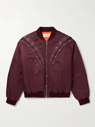 Embellished Shell Bomber Jacket