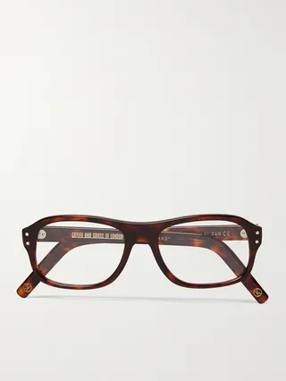 + Cutler and Gross Square-Frame Tortoiseshell Acetate Optical Glasses