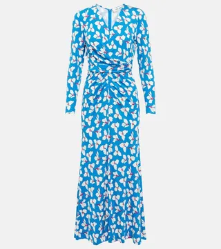 Printed jersey midi dress
