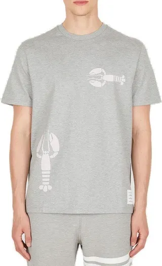 Thom Browne Lobster Icon Printed Crewneck T-Shirt