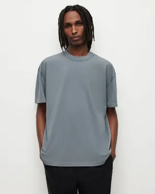 Isac Oversized Crew T-Shirt - Como Blue