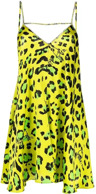 Leopard-Print Satin Cami Dress