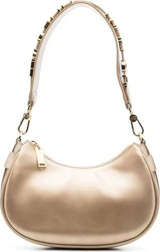 Metallic-Effect Logo-Strap Tote Bag