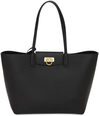 Travel leather tote bag