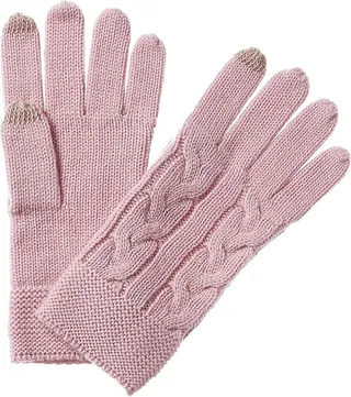 Forte Cashmere Luxe Cable Wool-Blend Gloves