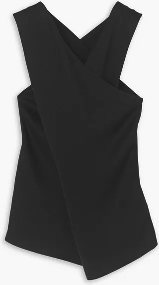 Bosea draped wrap-effect crepe blouse