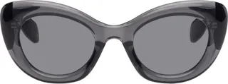Alexander McQueen Gray Cat-Eye Sunglasses