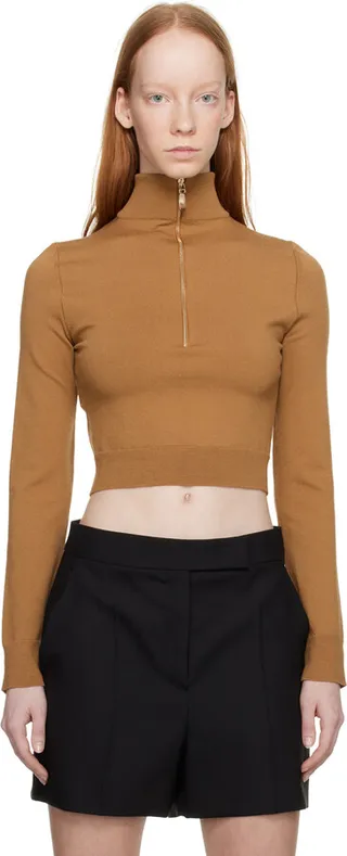 Max Mara Brown Balbo Turtleneck
