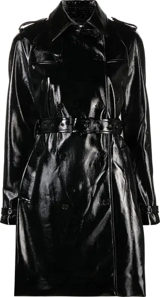 Patent Belted Trench Coat