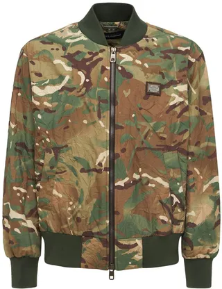 Camouflage nylon bomber jacket