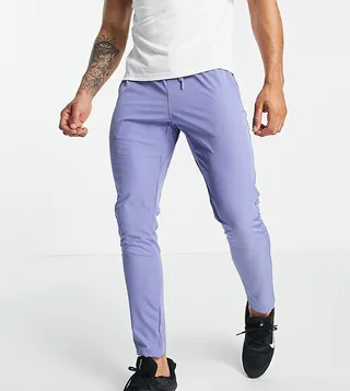 South Beach slim fit polyester sweatpants in navy