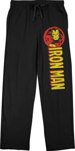 Marvel Universe Iron Man Character Art Men’s Black Sleep Pajama Pants