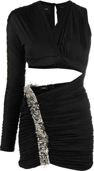 Crystal-Embellished Mini Dress