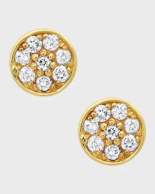 Diamond Circle Stud Earrings
