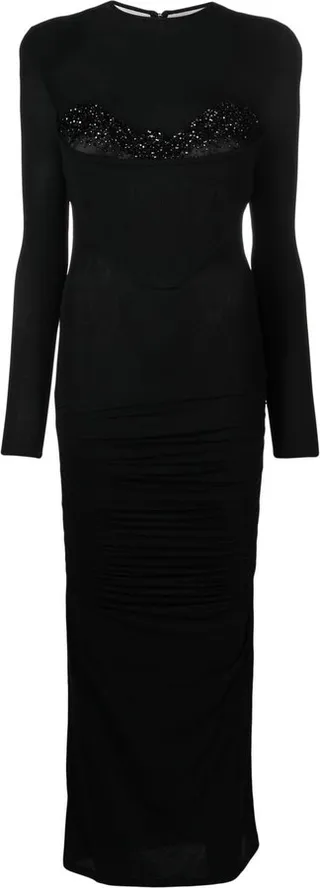 Gem-Detail Bustier Long Dress