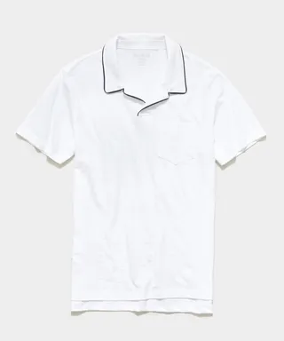 Made in L.A. Tipped Montauk Polo in White