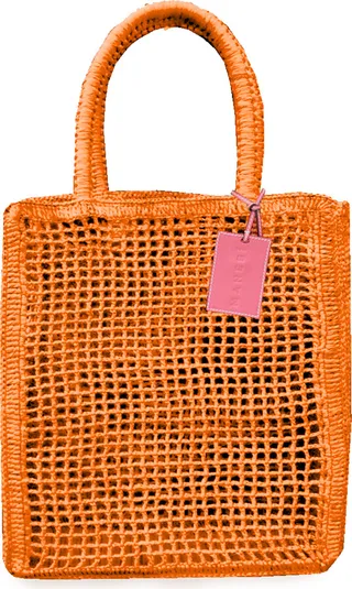 Women's Raffia Net Tote Bag