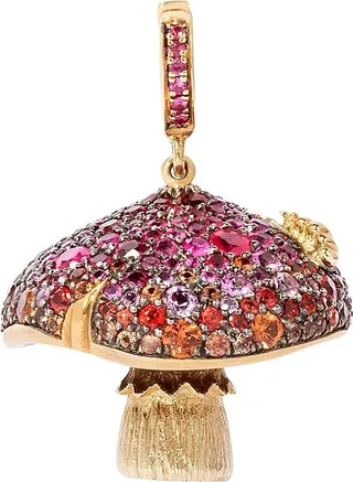 Mythology 18K Yellow Gold Ruby & Sapphire Magic Mushroom Charm