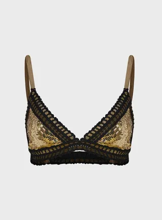 Sequin Detail Bikini Top