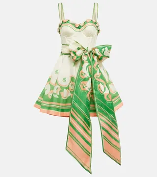 High Tide Eyelet silk and linen minidress