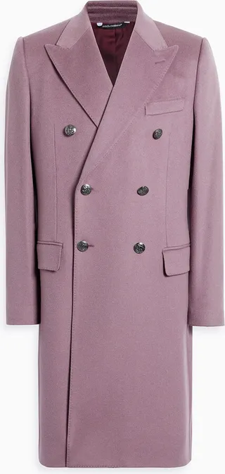 Double-breasted cashmere coat