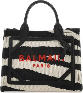 Balmain Zebra Printed B-Army Tote Bag