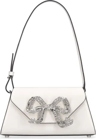 Mini bow leather shoulder bag