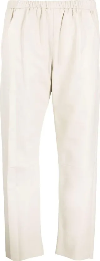 Lambskin Cropped Track Pants