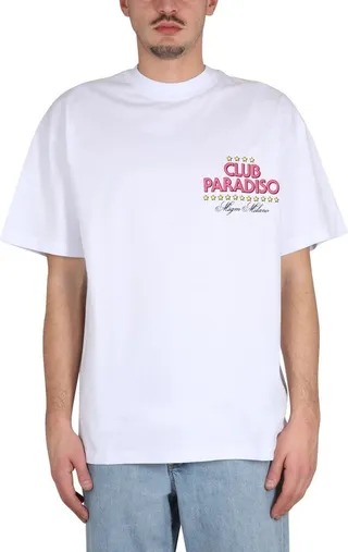 MSGM Logo Printed Crewneck T-Shirt